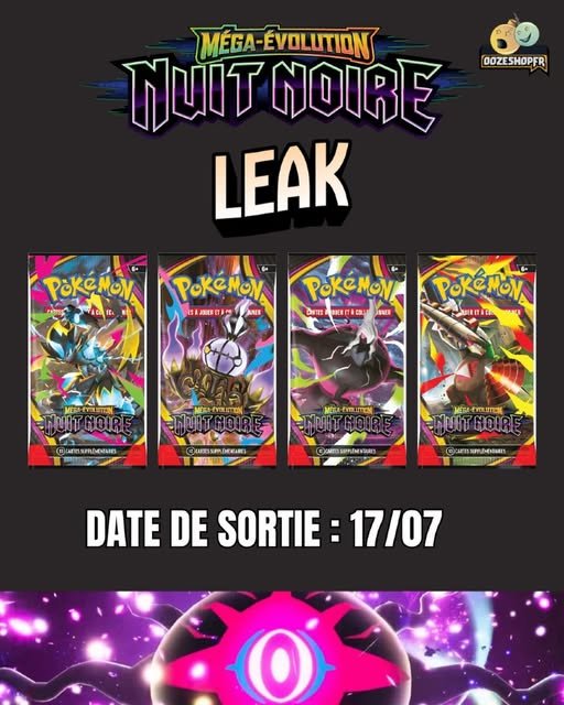 Extension Pokémon Méga-Évolution Nuit Noire, date de sortie
