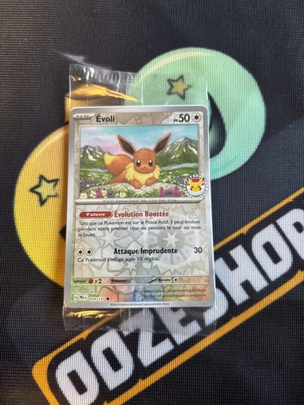 Évoli · 074 · FR · Reverse, blister scellé, logo Tournée Pokémon 2025
