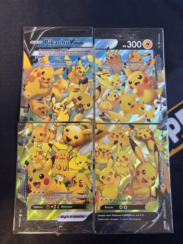Pikachu · 5 · FR · Set complet des 4 cartes V-UNION (SWSH139 à SWSH142)